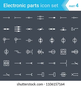 Electric Electronic Icons Electric Diagram Symbols Stock Vector ...