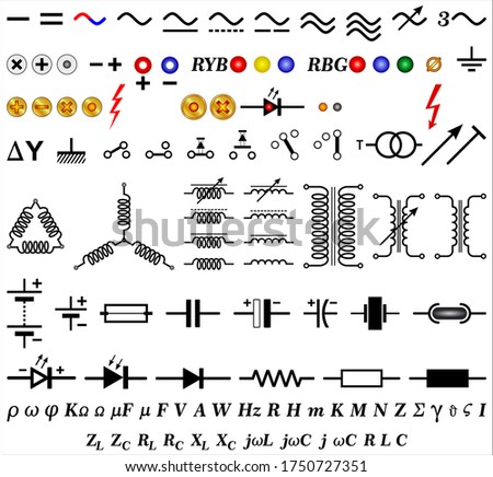 Electric and electronic icons - symbols