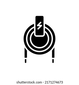 Icono de elemento eléctrico aislado en fondo blanco