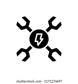 Icono de elemento eléctrico aislado en fondo blanco