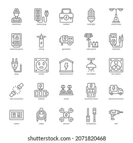 Electric Element icon pack for your website design, logo, app, UI. Electric Element icon outline design. Vector graphics illustration and editable stroke.