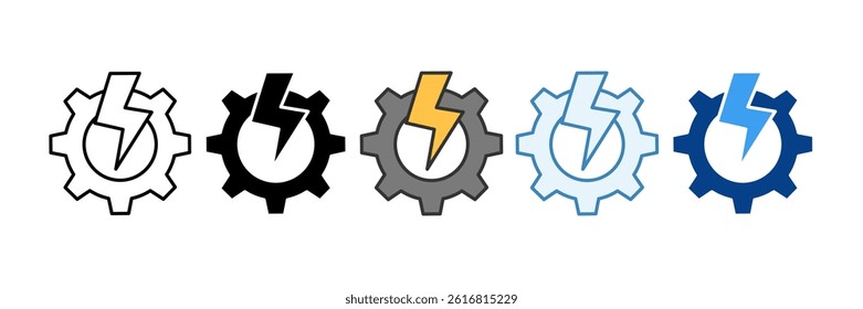 Electric Emblems Icon Set Multiple Style Collection