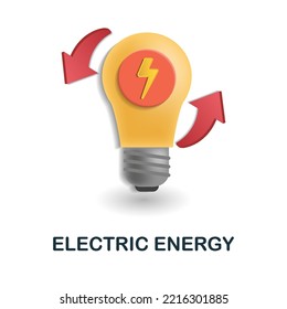 Electric Energy icon. 3d illustration from ecology and energy collection. Creative Electric Energy 3d icon for web design, templates, infographics and more