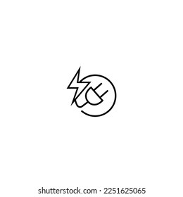 electric energy icon or logo isolated on white background