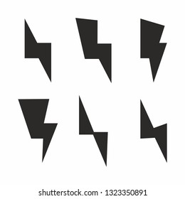 Electric energy  icon set. Lightning vector