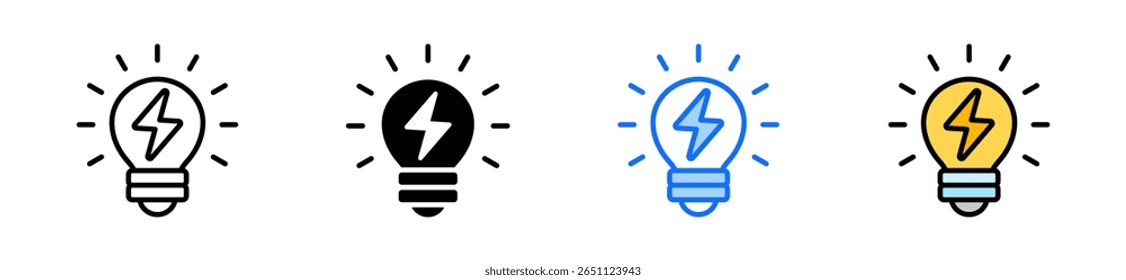 Electric Energy Icon Set Multiple Style Collection