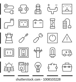 Electric and energy outline icon , pixel perfect