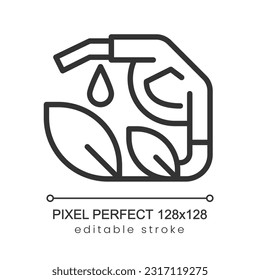 Elektrisches Energiepixel perfekte lineare Ikone. Umweltfreundliche Energiequelle. Stromerzeugung. Dünne Illustration. Contour-Symbol. Vektorgrafik-Zeichnung. Bearbeitbarer Strich. Poppins Schriftart verwendet