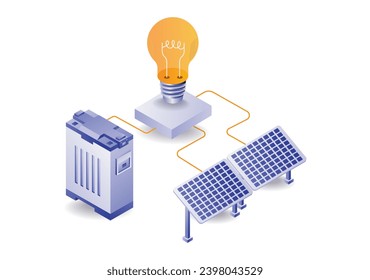Electric energy solar panel concept illustration