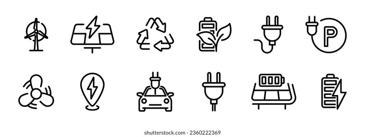 Electric energy vecto icons. Energy signs. EPS 10
