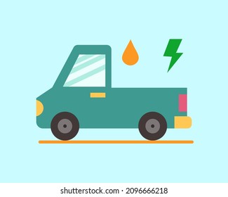 Electric energy vs petrol oil. Cartoon vector style for your design.	
