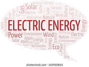 Electric Energy word cloud. Wordcloud made with text only.