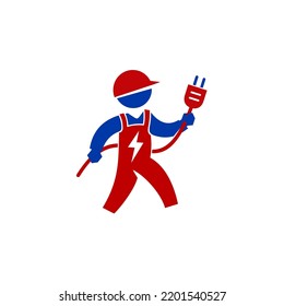 servicios de ingeniería eléctrica hombre ilustración de material vectorial
