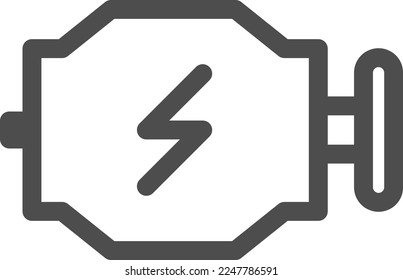 electric engine icon. Simple line icon in flat style. Vector illustration with sustainable technology theme. Detailed outline icon