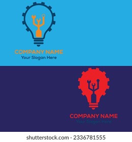Electric Engine repair editable slogan logo vector icon design Free