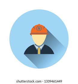 Electric engineer icon. Flat color design. Vector illustration.