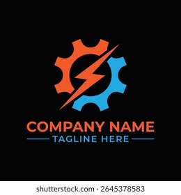 Electric Engineering Gear and Lightning Bolt Logo