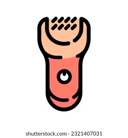 Electric epilator for legs color vector icon. Depilator isolated flat icon