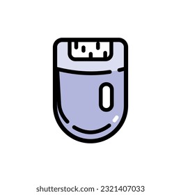 Electric epilator for legs color vector icon. Depilator isolated flat icon