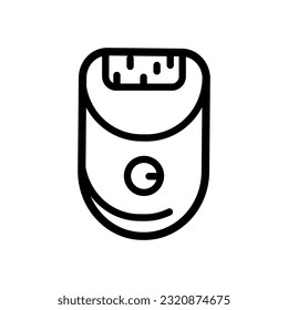 Electric epilator for legs outline vector icon. Depilator isolated icon