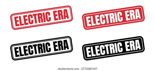 Electric Era Grunge Stamp Vector Illustration, Modern Energy Technology Rubber Seal Badge, Power Innovation Label, Distressed Ink Effect Icon Isolated on White Background