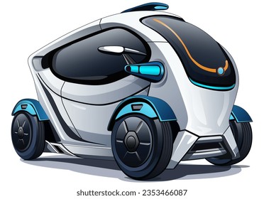Electric EV car on the white background. Concept of protecting the environment, loving the earth, Save for the world. Ready to apply to your design. Vector illustration.