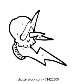 electric explosion skull cartoon