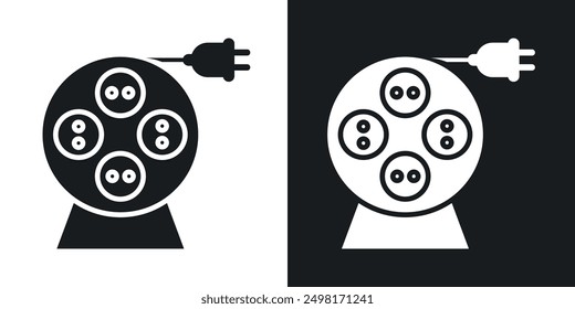 Electric extension cord icon in solid style