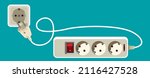 Electric extension cord. Electric extension cord with cord and socket.