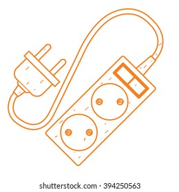 Electric extension cord, socket and plug the appliance outline drawing.