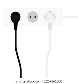 Electric extension cord. Vector illustration. 