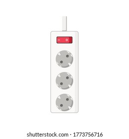 electric extension cord vector isolated on white background