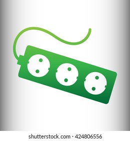 Electric extension. Green gradient icon