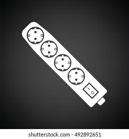 Electric extension icon. Black background with white. Vector illustration.