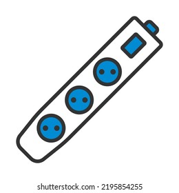 Electric Extension Icon. Editable Bold Outline With Color Fill Design. Vector Illustration.