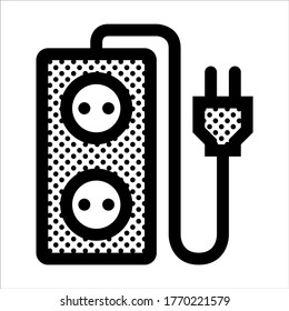 Electric Extension. Icon Filled with Dots.