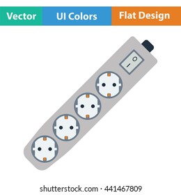 Electric extension icon. Flat color design. Vector illustration.