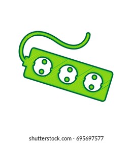 Electric extension plug sign. Vector. Lemon scribble icon on white background. Isolated
