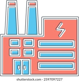 Electric Factory Vector Icon High Quality