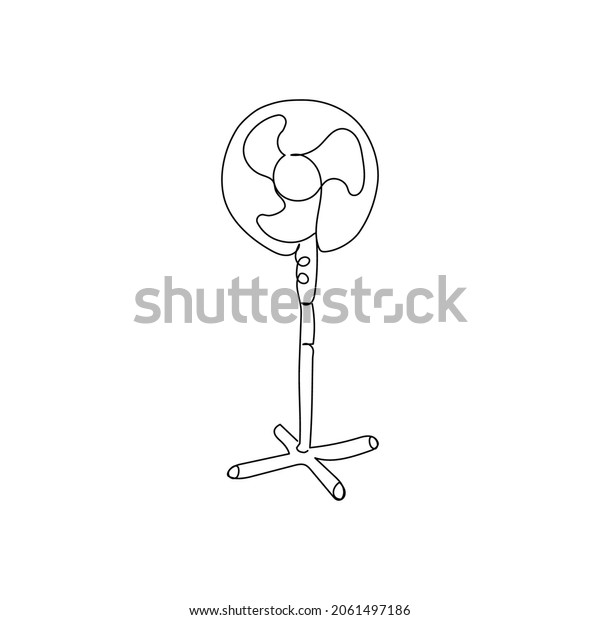 Electric Fan Continuous Line Drawing One Stock Vector (Royalty Free ...