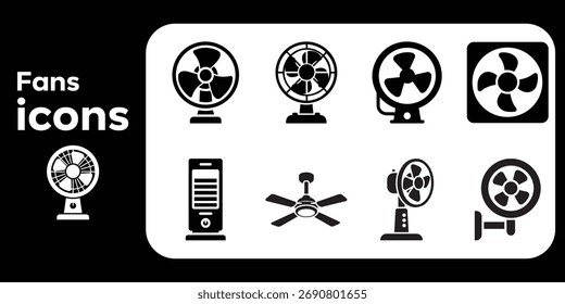 Ventilador eléctrico de enfriamiento Icon Set