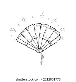 electric fan doodle in white background