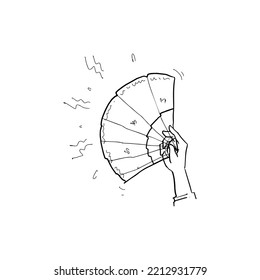 electric fan doodle in white background