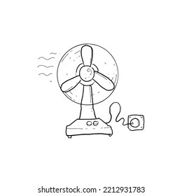 electric fan doodle in white background