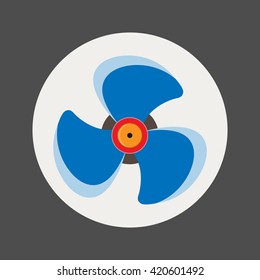 Electric Fan, Flat design vector illustration