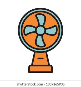 Ilustración de la plantilla del logotipo del vector de icono plano del ventilador eléctrico