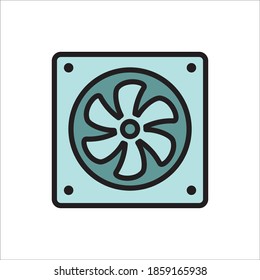 Electric Fan Flat Icon Vector Logo Template Illustration