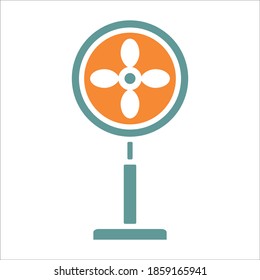 Electric Fan Flat Icon Vector Logo Template Illustration