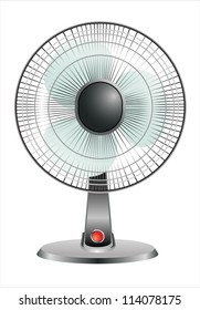 electric fan in front of white background