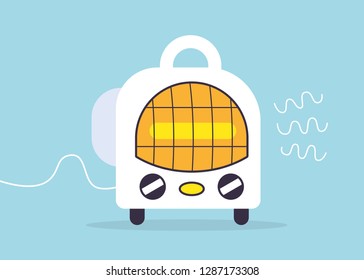 Electric fan heater flat vector illustration